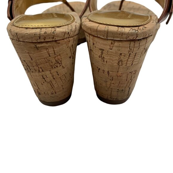 Lauren Ralph Lauren Oralee Cork Thong Wedge Women's Size 7 - Picture 7 of 10